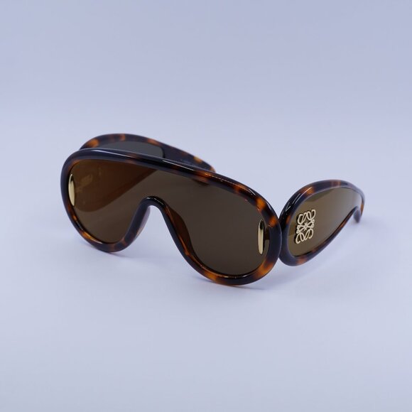 Loewe LW40108I 52G Sunglasses Dark Havana Shield Frame, Brown Lenses - Picture 1 of 10